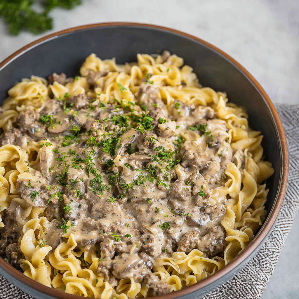 30-Minute Ground Beef Stroganoff recipe