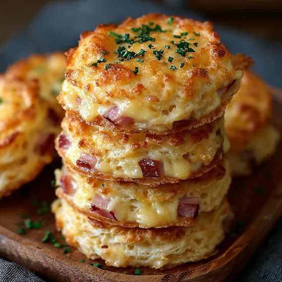 Ham Cheese Butter Biscuits recipe