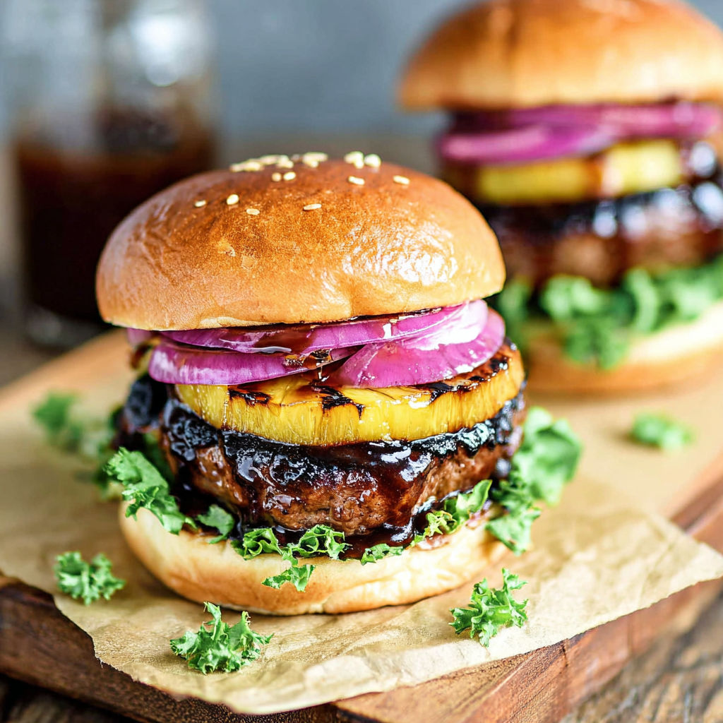 Hawaiian Teriyaki Beef Burgers recipe
