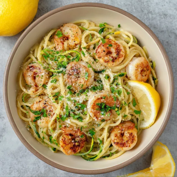 Healthy Shrimp Scampi Pasta recipe