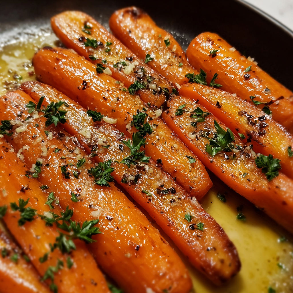 Honey Garlic Butter Roasted Carrots recipe