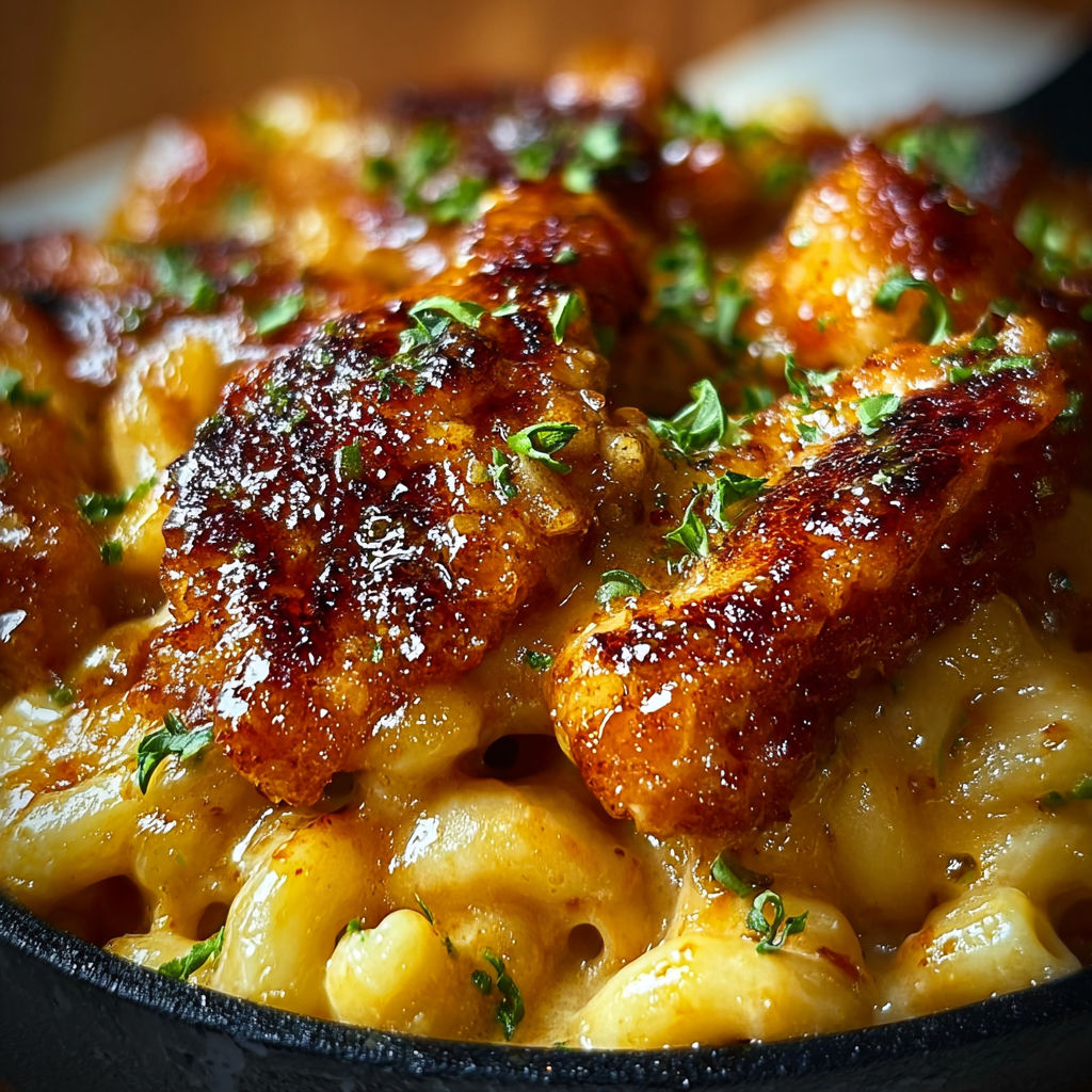 Hot Honey Chicken Mac N Cheese recipe