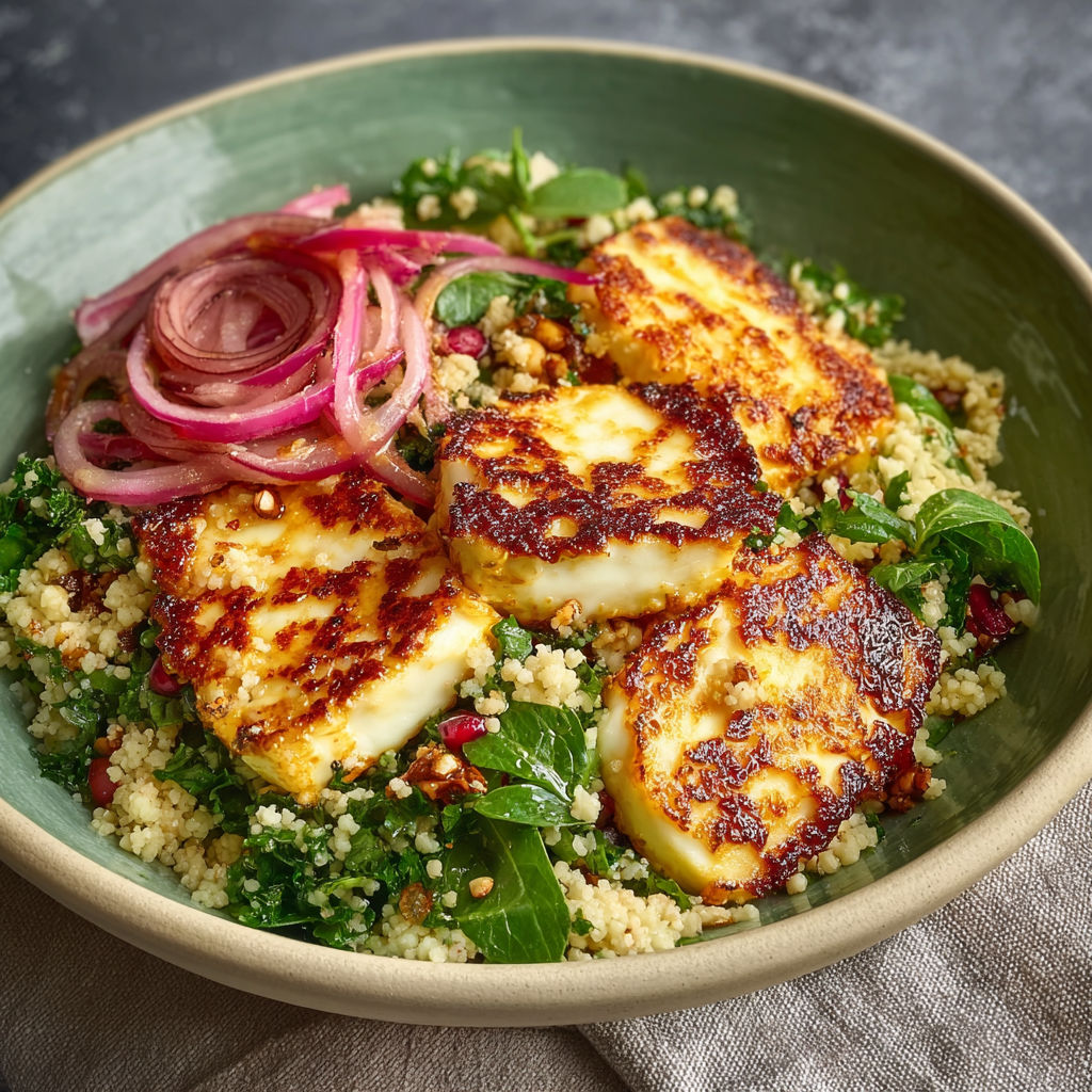 Spicy Honey Halloumi Salad recipe