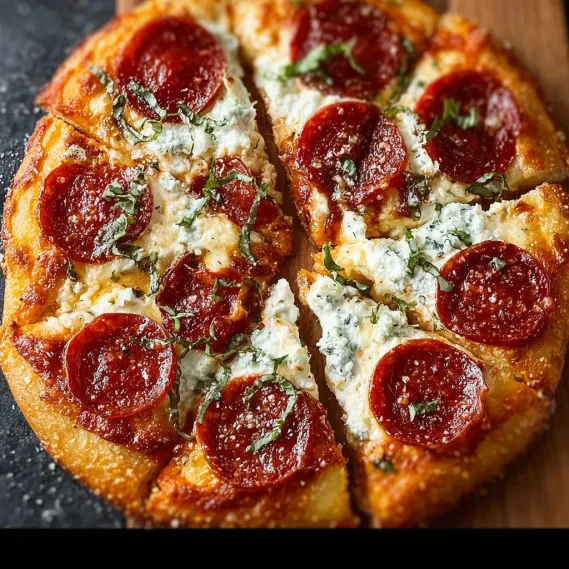 Hot Honey Pepperoni Ricotta Pizza recipe