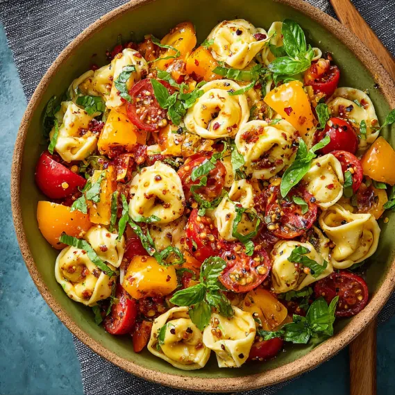Hot Honey Tortellini Pasta Salad recipe