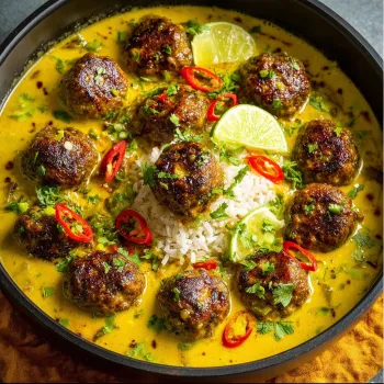 Jerk Meatballs Coconut Curry Sauce recipe