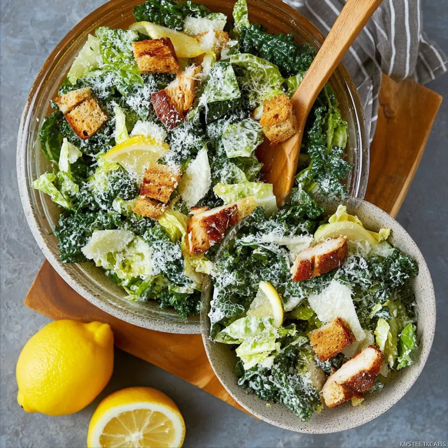 Lemon Kale Caesar Salad recipe