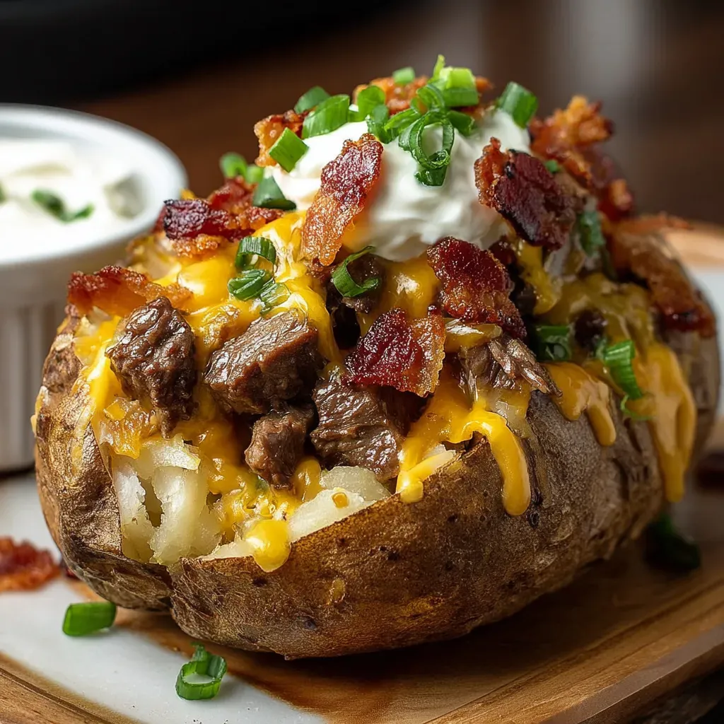 Loaded Baked Potato Steak Bites recipe