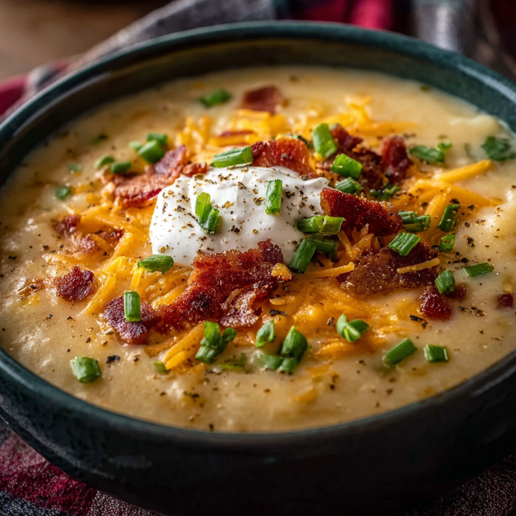 Loaded Cheddar Bacon Soup recipe