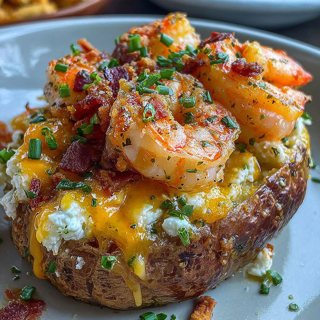 Loaded Shrimp Turkey Bacon Potato recipe