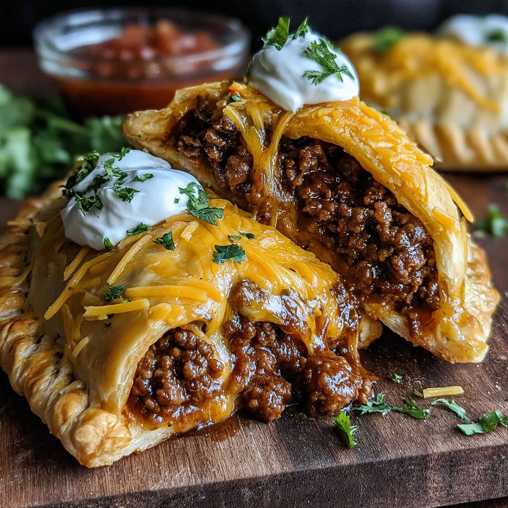 Loaded Taco Cheesy Pockets recipe