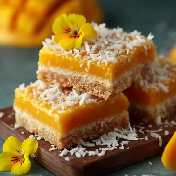 Mango Coconut Oat Shortbread Bars recipe
