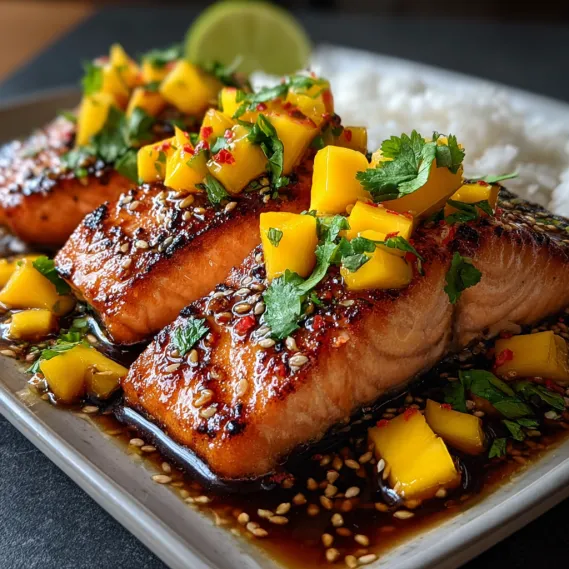 Mango Teriyaki Salmon Glazed recipe