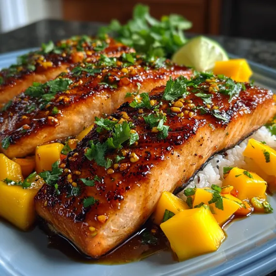Mango Teriyaki Salmon Mango Salsa recipe