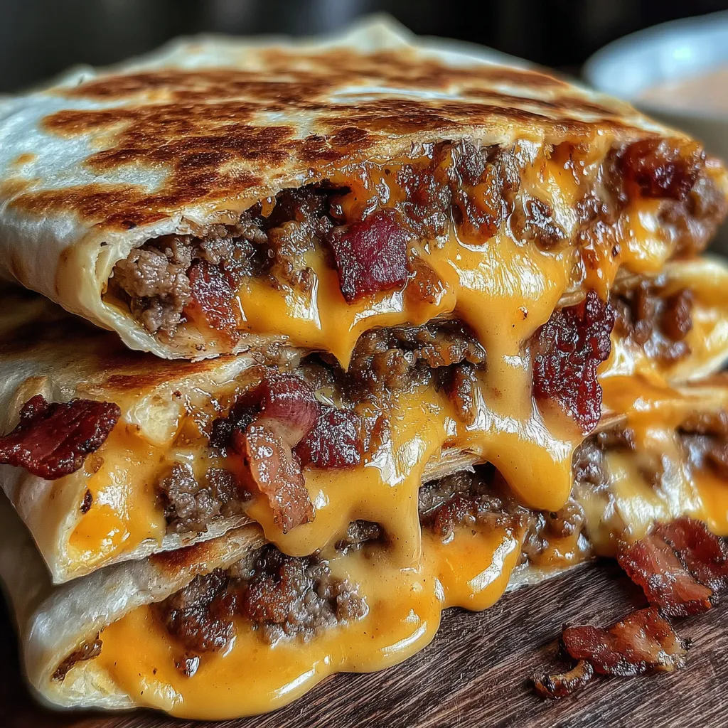 Maple Bacon Cheeseburger Quesadillas recipe