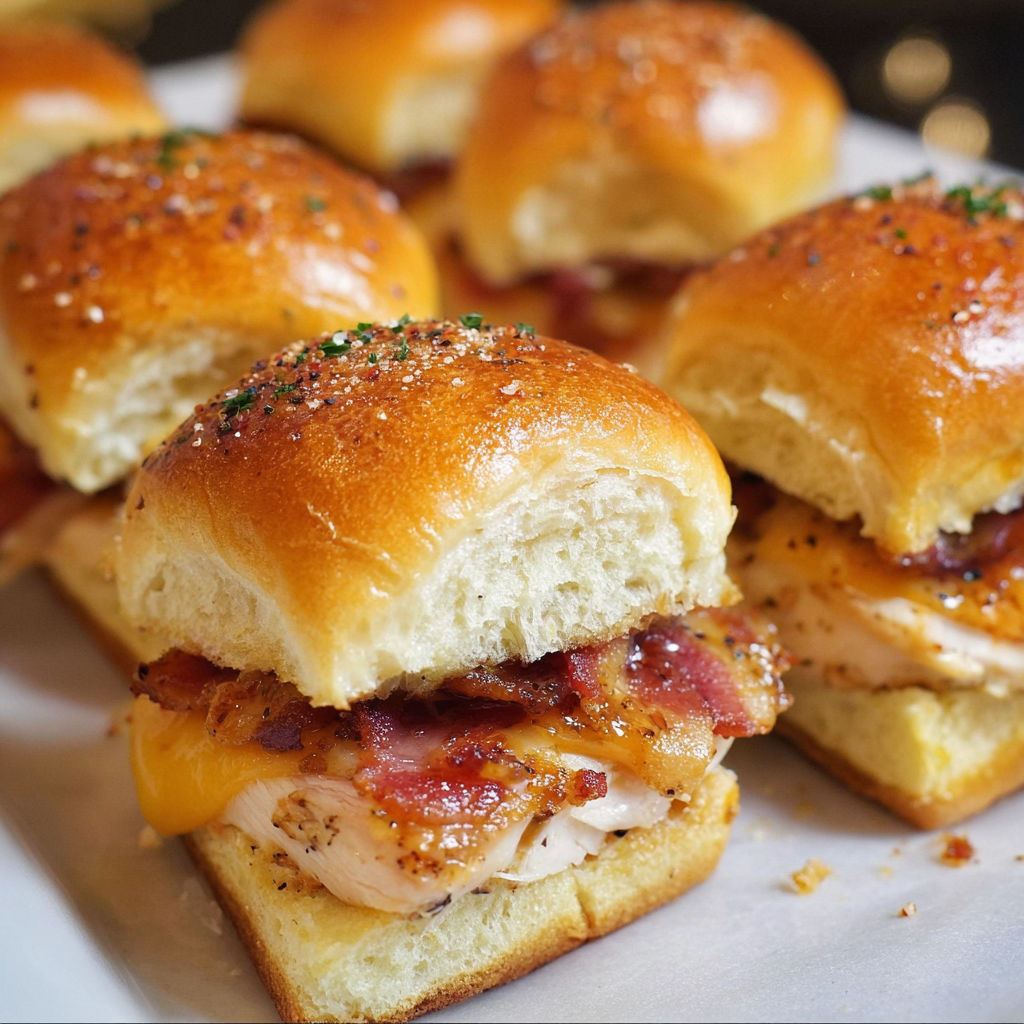 Maple Chicken Turkey Bacon Sliders recipe