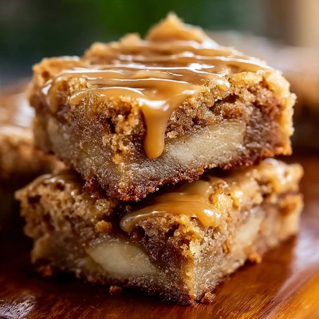 Maple Glazed Apple Blondies recipe