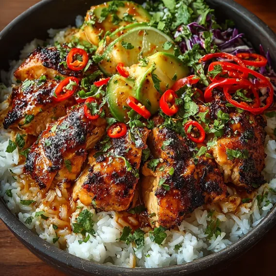 Spicy Maple Chicken Coconut Rice recipe