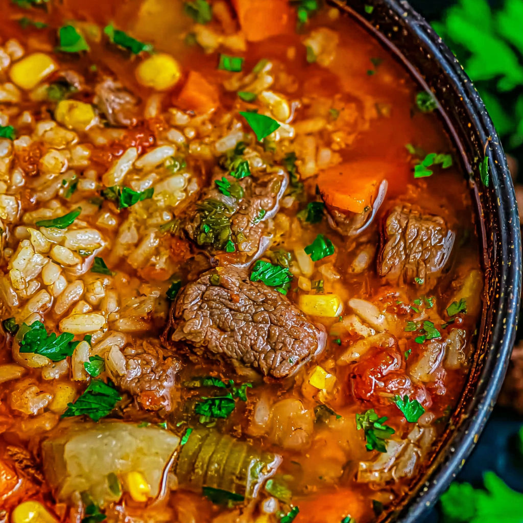 Mexican Beef and Rice Soup recipe