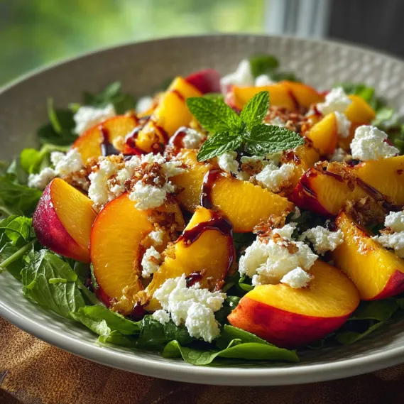 Millionaire Peach Salad Basil recipe