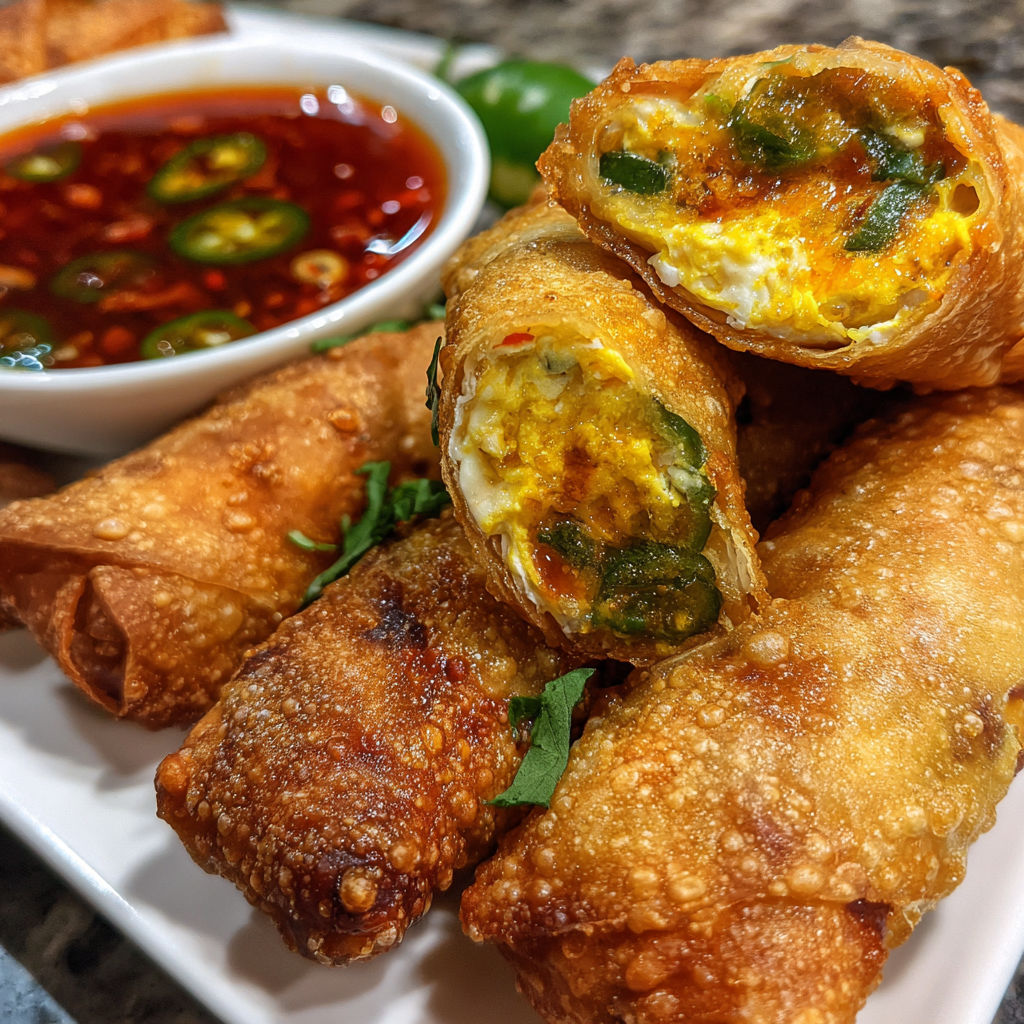 Mini Jalapeño Popper Egg Rolls recipe