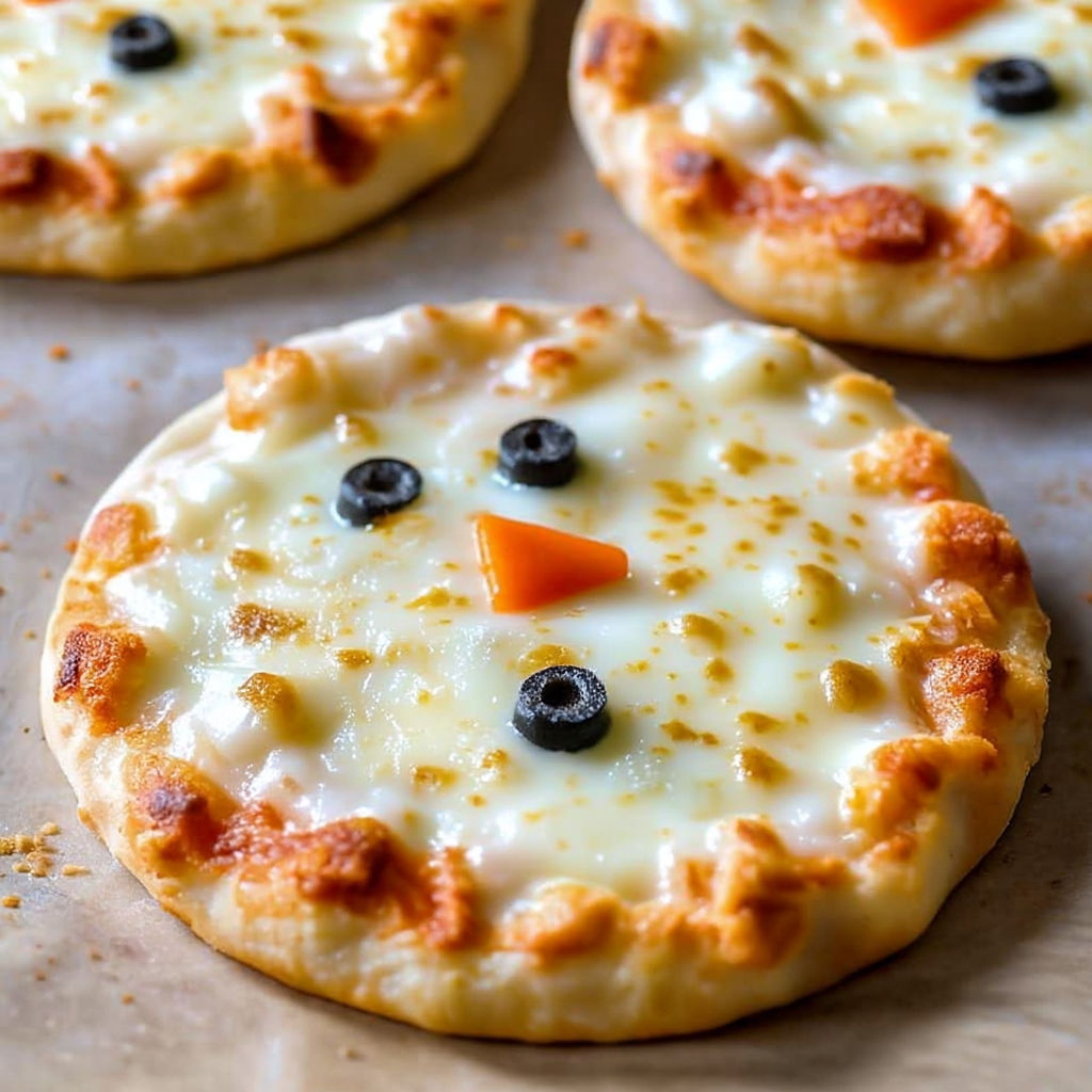 Mini Snowman Pizzas Winter recipe