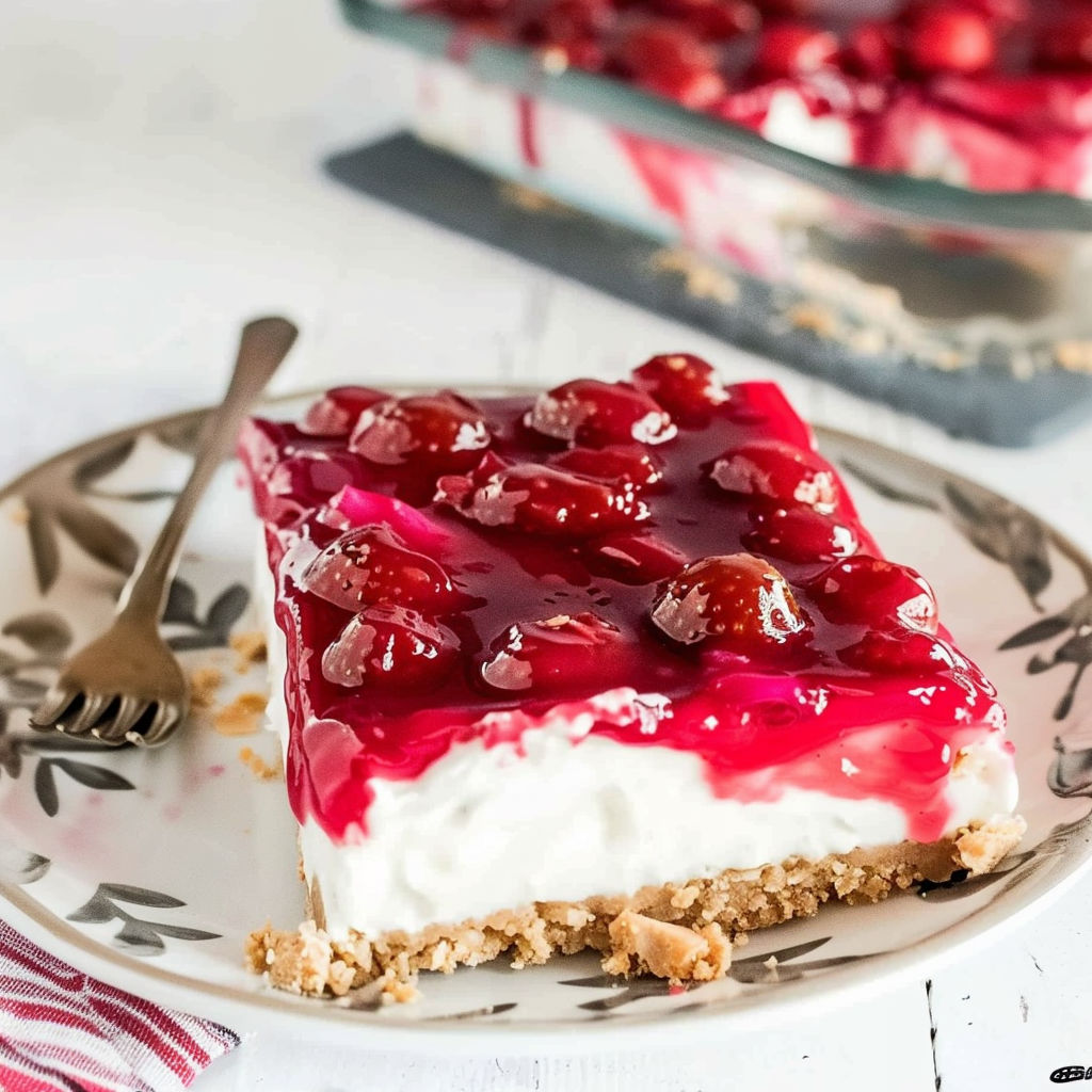 No Bake Cherry Cheesecake Bars recipe