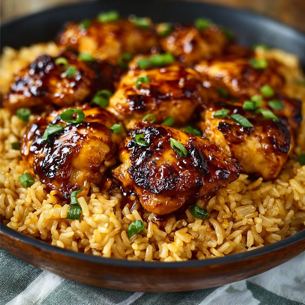 One-Pan Honey BBQ Chicken Rice recipe