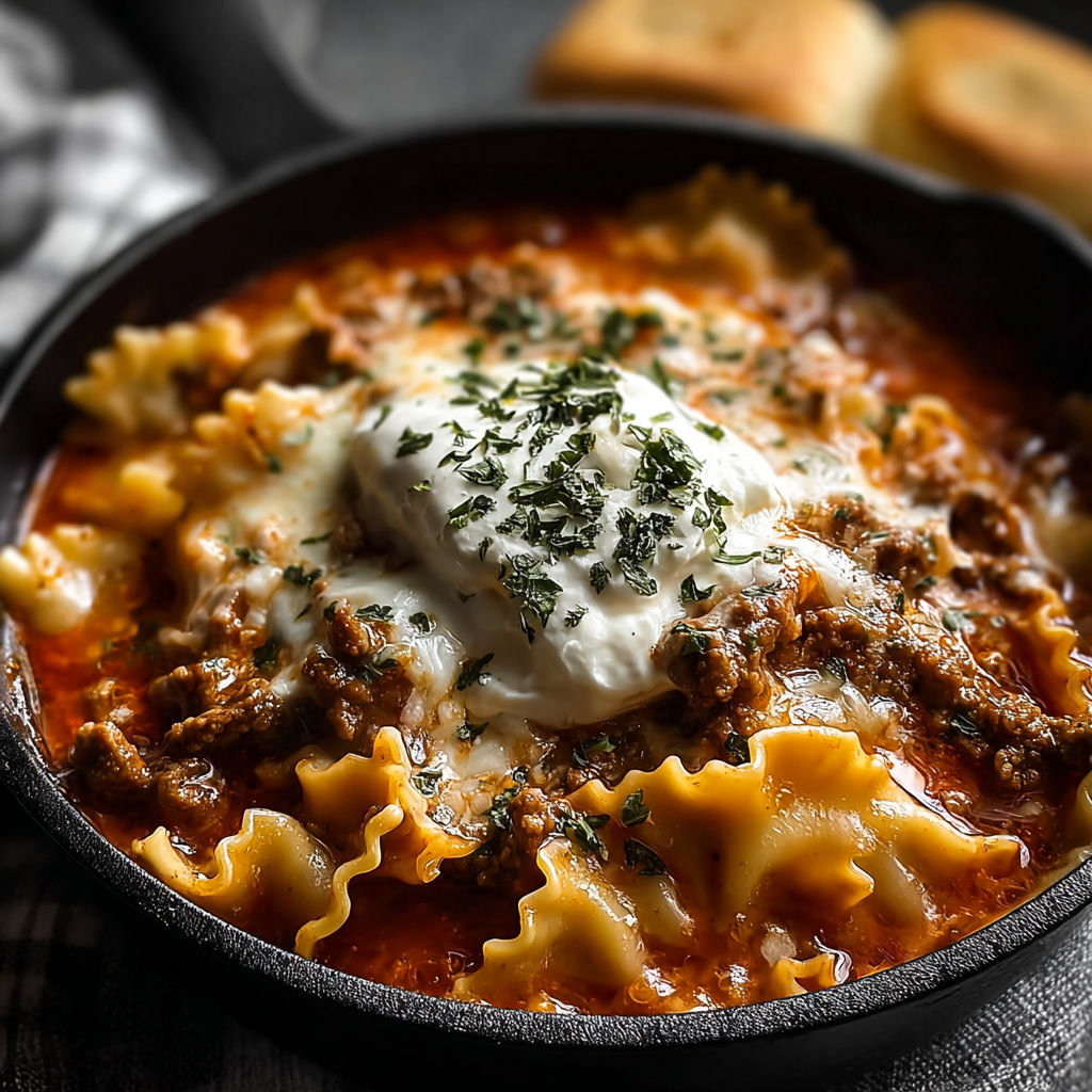 One Pot Lasagna Soup Warm recipe