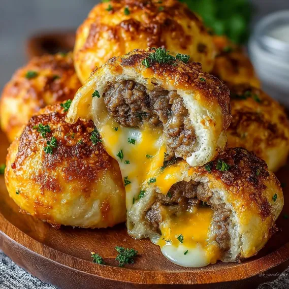 Garlic Parmesan Cheeseburger Bombs recipe