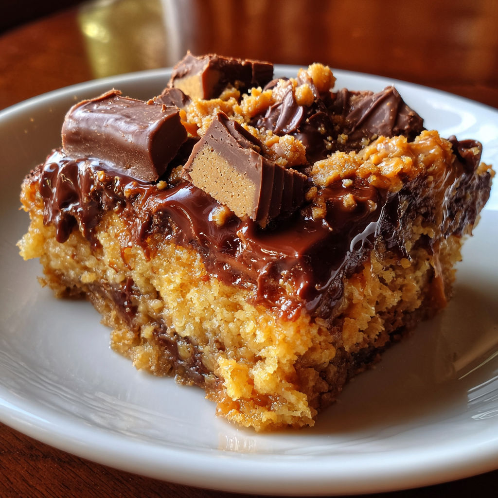 Peanut Butter Cup Dump Cake recipe