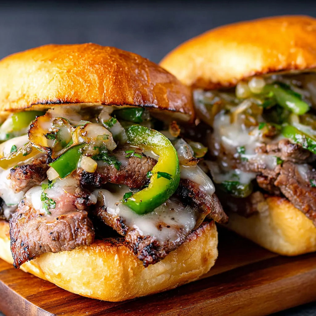 Philly Cheese Steak Burgers recipe