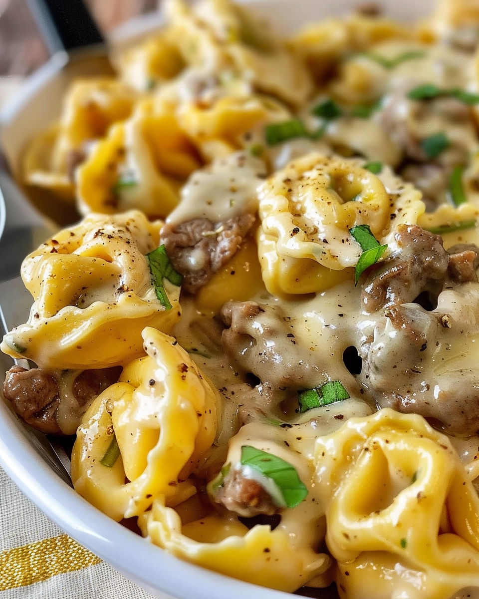philly cheesesteak tortellini pasta recipe