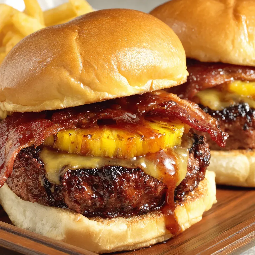 Pineapple Bacon Burger BBQ Oven recipe