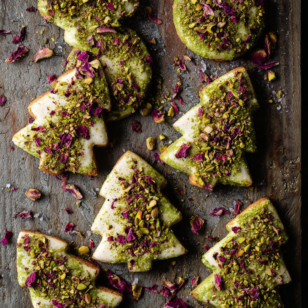 Pistachio Rose Sugar Cookies recipe