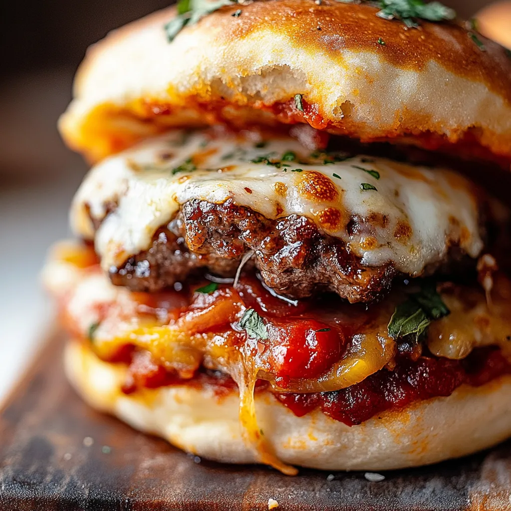Pizza Burgers Mozzarella Pepperoni recipe