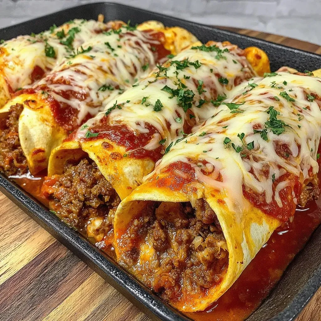 Pizza Enchiladas Ground Beef recipe