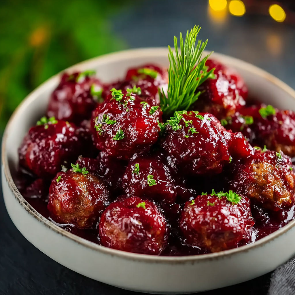 Quick Christmas Cranberry Meatballs recipe