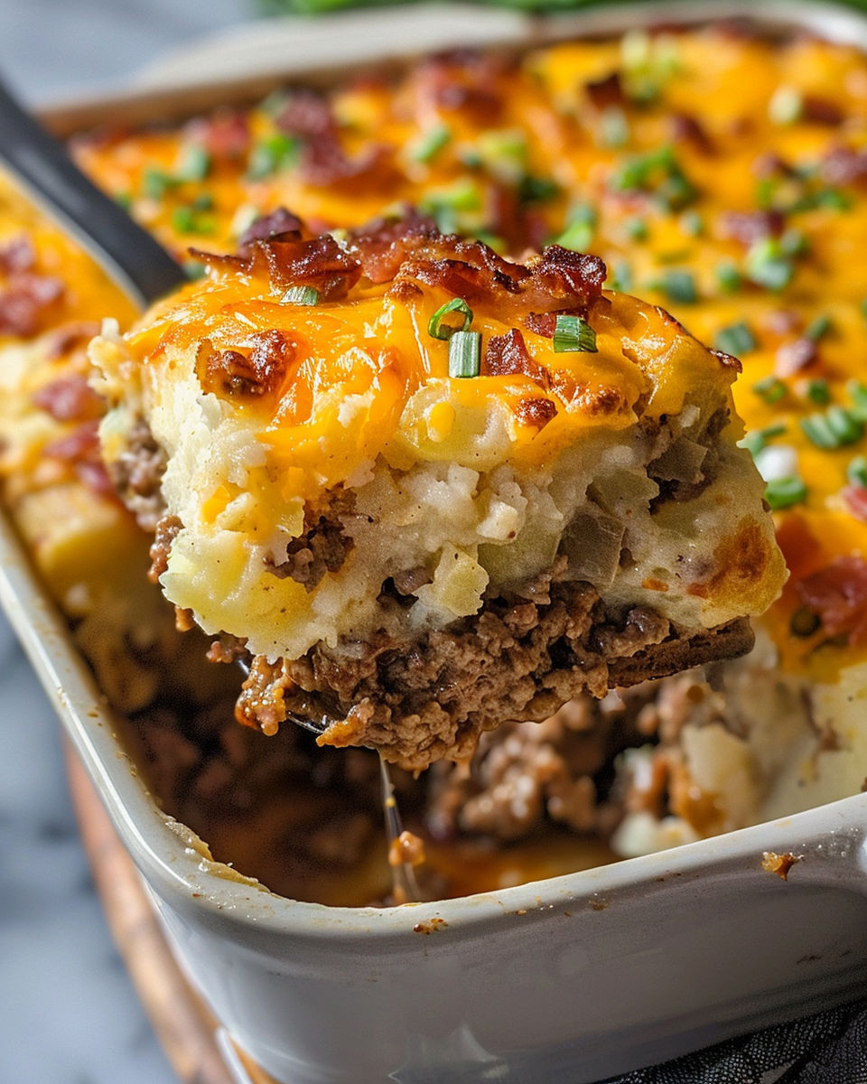 Loaded Potato Meatloaf Casserole recipe