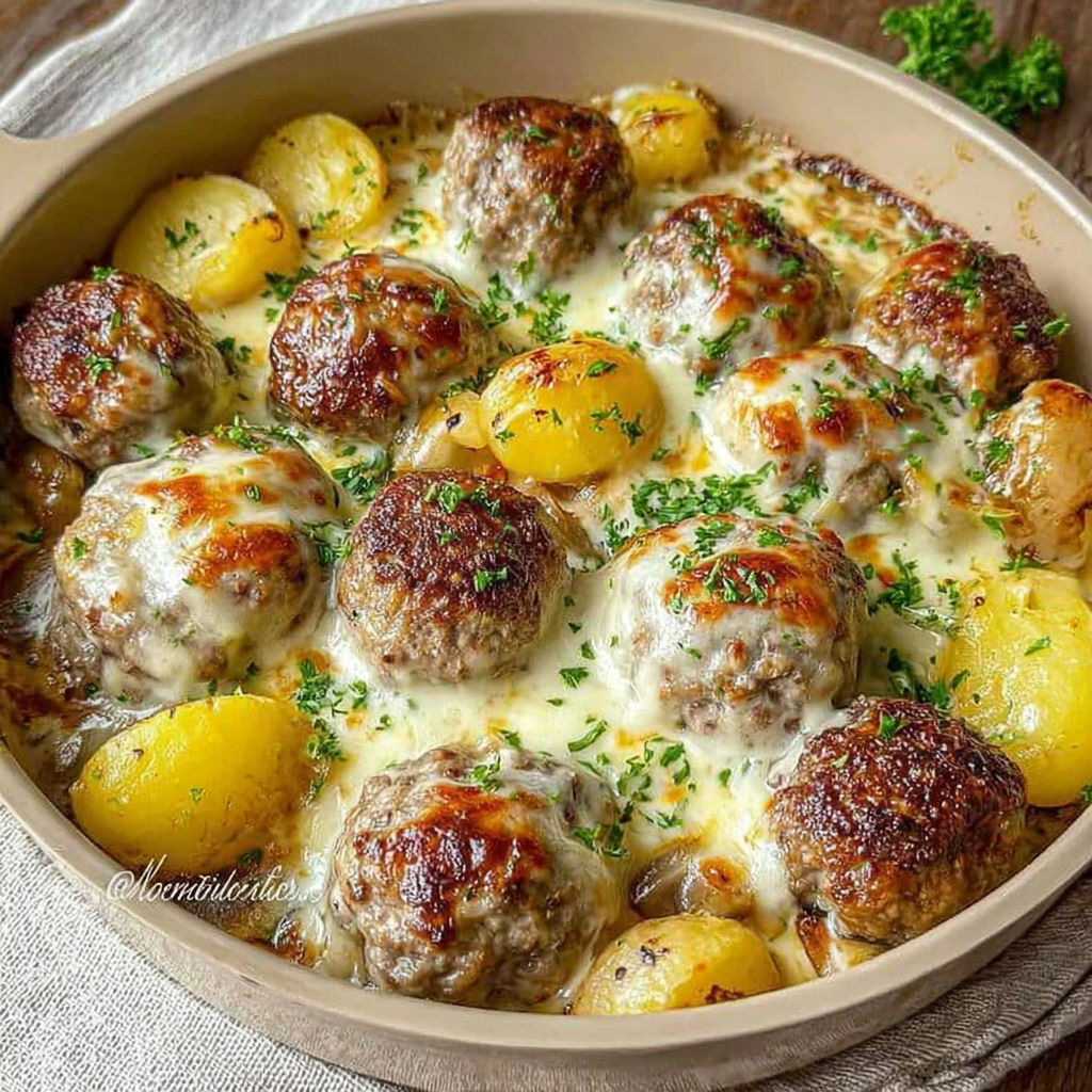 Meatballs with Potatoes Cheese recipe