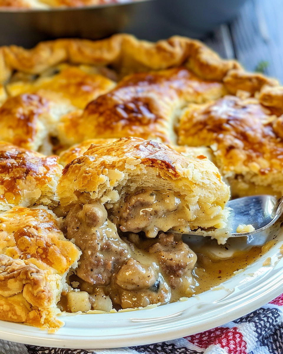 Sausage Gravy Puff Pie recipe