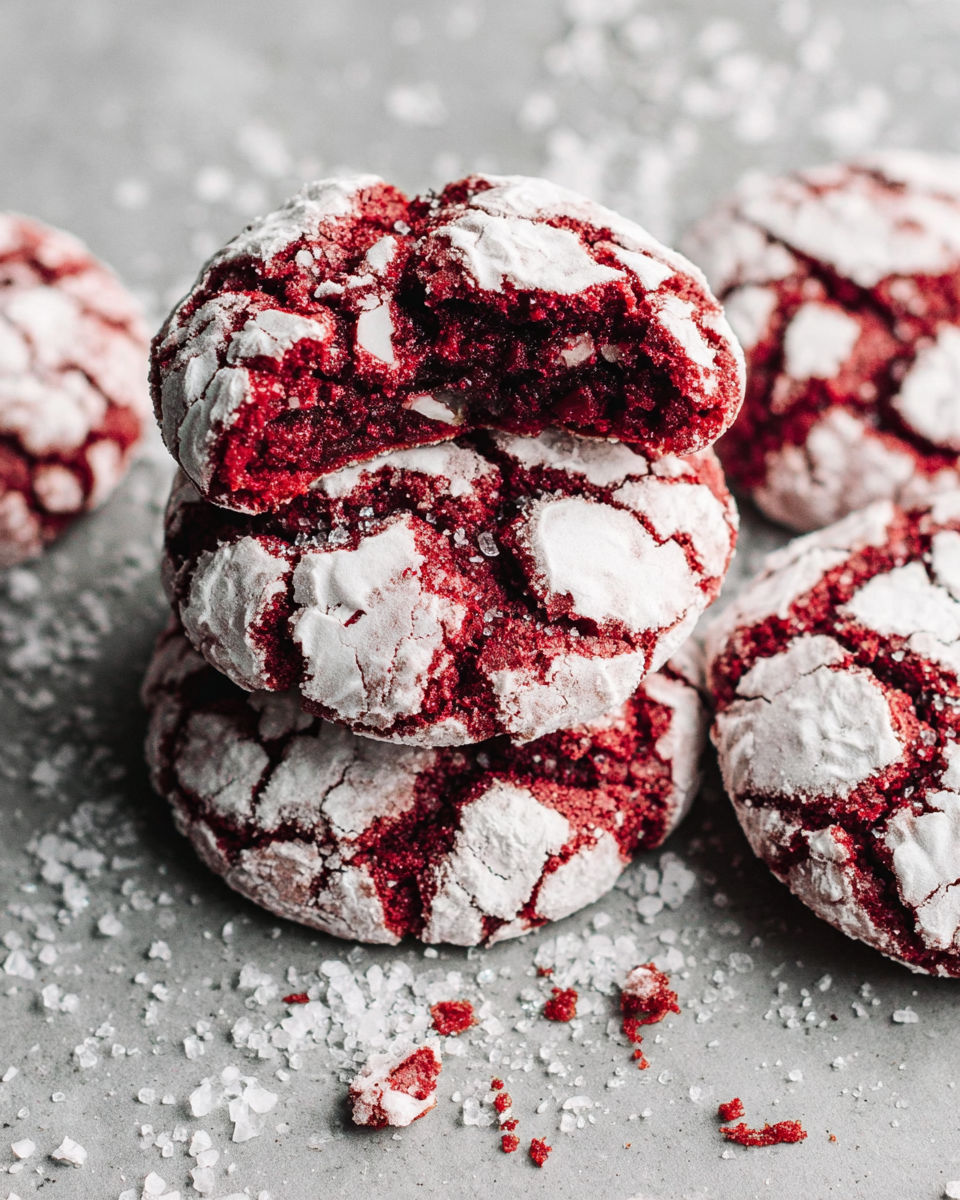Red Velvet Crinkle Cookies recipe