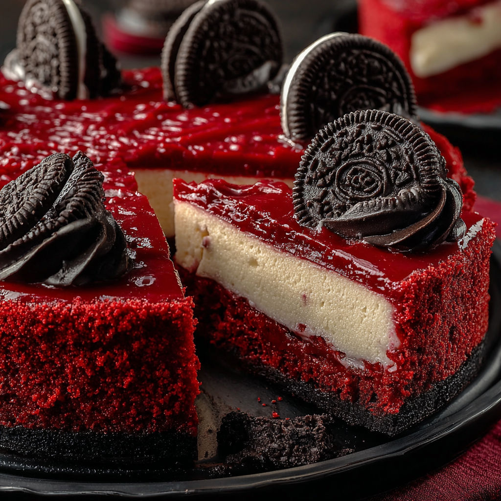 Red Velvet Oreo Cheesecake recipe