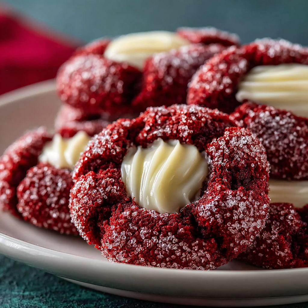 Red Velvet Thumbprint Cookies recipe