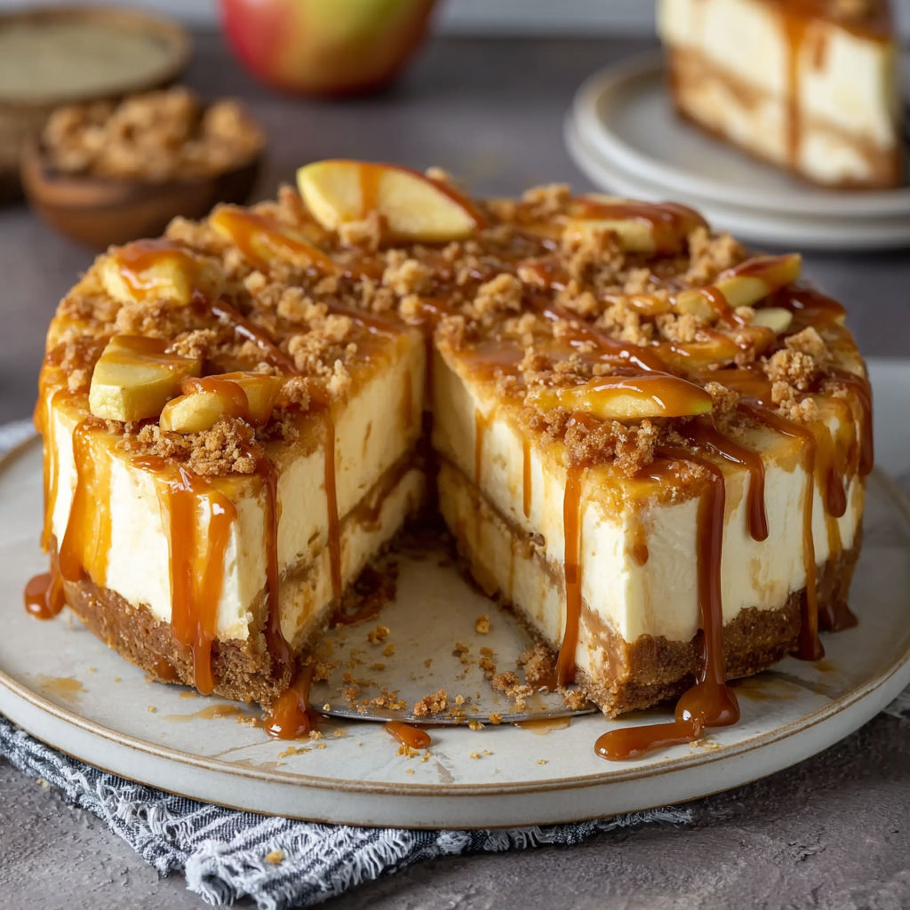Salted Caramel Apple Pie Cheesecake recipe