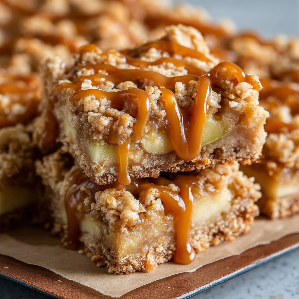 Salted Caramel Apple Crisp Bars recipe
