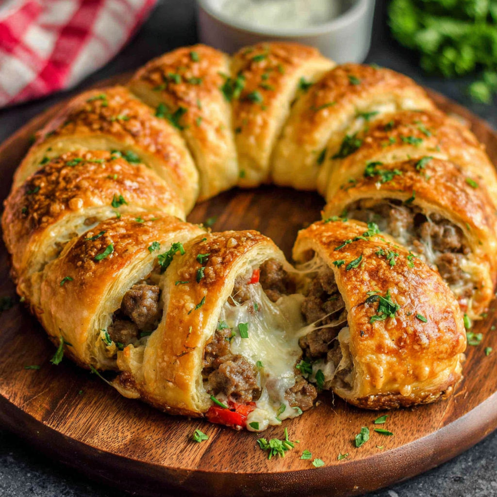 Sausage Cheese Crescent Ring recipe