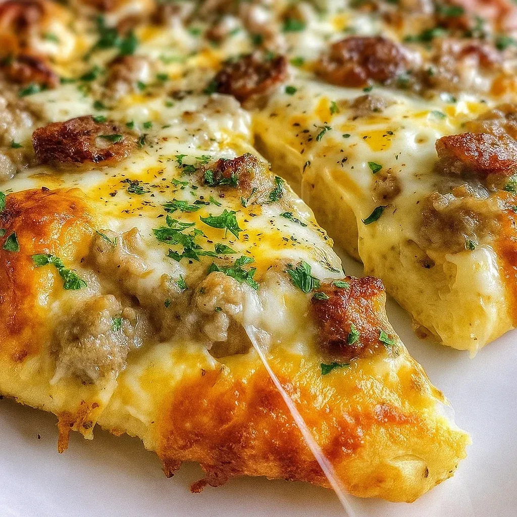 Sausage Gravy Biscuit Breakfast Pizza recipe