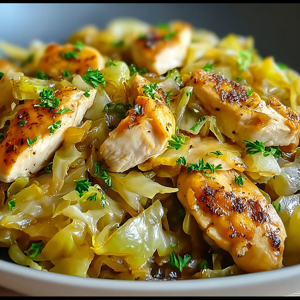 Sautéed Garlic Cabbage Chicken recipe