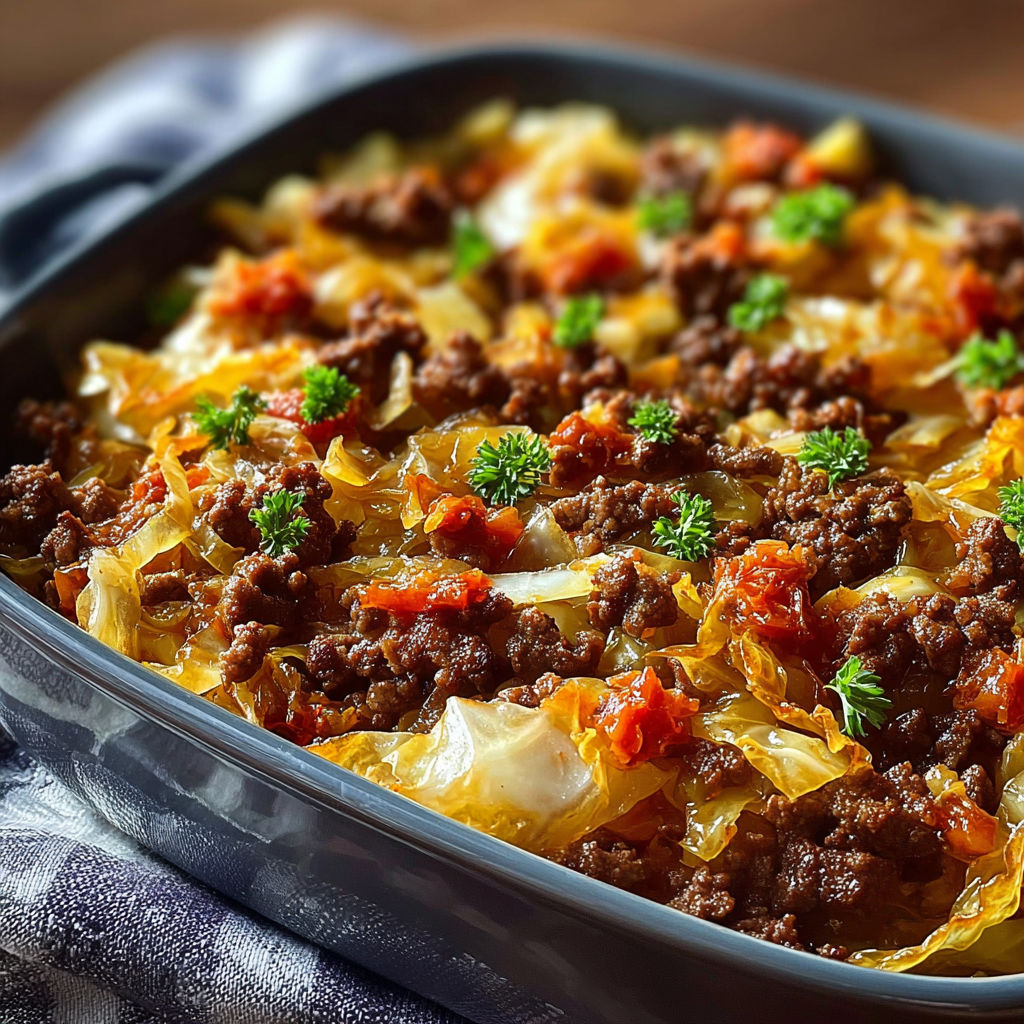 Savory Cabbage Beef Bake recipe